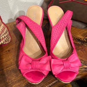 Hot pink Apt 9 wedges.